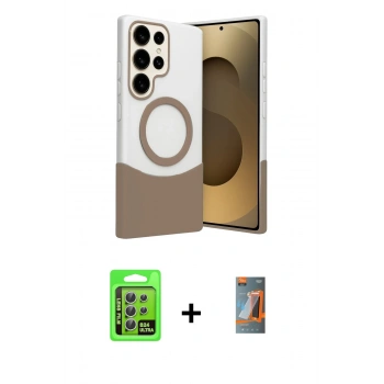MARSİLYAN™- Galaxy S24 Ultra Kılıf Kozmos Form Özel Seri - Siyah AutoKit 5in1 Fiber Hayalet Polymer Nano Ekran Koruyucu + Raze Metal Kamera Lens - GS