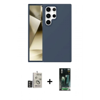 MARSİLYAN™- Galaxy S24 Ultra Kılıf Kozmos Yansıma Özel Seri - Şeffaf 360 Full Body Arka Koruyucu + Bilvis Titan Kamera Lens - DNMR