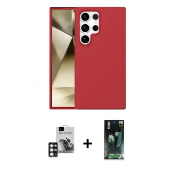 MARSİLYAN™- Galaxy S24 Ultra Kılıf Kozmos Yansıma Özel Seri - Şeffaf 360 Full Body Arka Koruyucu + PVD Metal Kamera Lens - PE