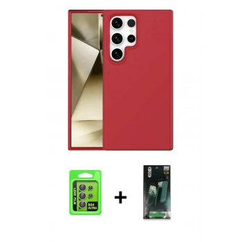 MARSİLYAN™- Galaxy S24 Ultra Kılıf Kozmos Yansıma Özel Seri - Şeffaf 360 Full Body Arka Koruyucu + Raze Metal Kamera Lens - GI
