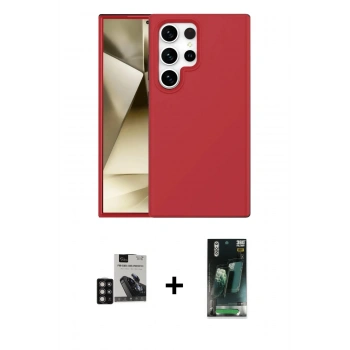 MARSİLYAN™- Galaxy S24 Ultra Kılıf Kozmos Yansıma Özel Seri - Siyah 360 Mat Full Body Arka Koruyucu + PVD Metal Kamera Lens - DNMR