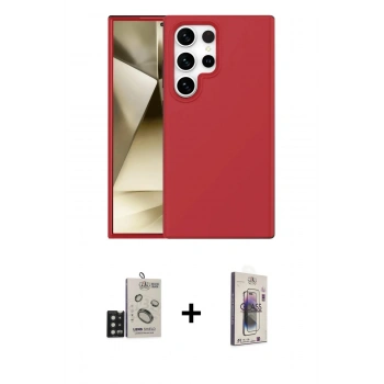 MARSİLYAN™- Galaxy S24 Ultra Kılıf Kozmos Yansıma Özel Seri - Siyah Bilvis 3D Cam Ekran Koruyucu + Bilvis Titan Kamera Lens - SH