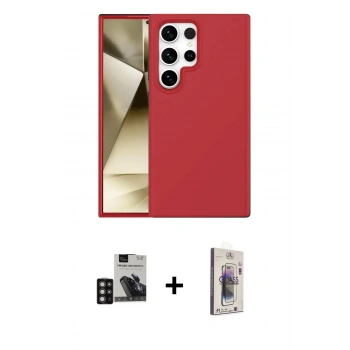 MARSİLYAN™- Galaxy S24 Ultra Kılıf Kozmos Yansıma Özel Seri - Siyah Bilvis 3D Cam Ekran Koruyucu + PVD Metal Kamera Lens - DNMR
