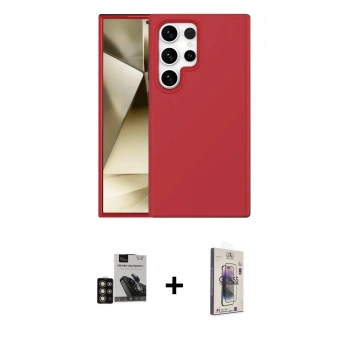 MARSİLYAN™- Galaxy S24 Ultra Kılıf Kozmos Yansıma Özel Seri - Siyah Bilvis 3D Cam Ekran Koruyucu + PVD Metal Kamera Lens - GD