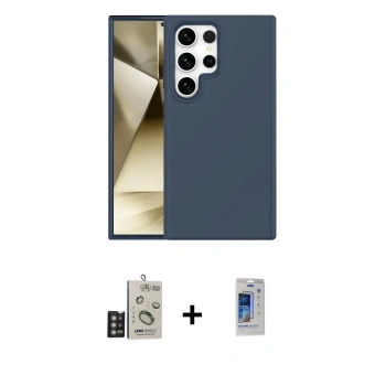 MARSİLYAN™- Galaxy S24 Ultra Kılıf Kozmos Yansıma Özel Seri - Siyah Durable Full Glue Curved Cam + Bilvis Titan Kamera Lens - DNMR
