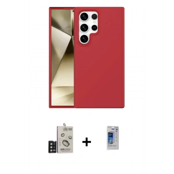 MARSİLYAN™- Galaxy S24 Ultra Kılıf Kozmos Yansıma Özel Seri - Siyah Durable Full Glue Curved Hayalet Cam + Bilvis Titan Kamera Lens - SH