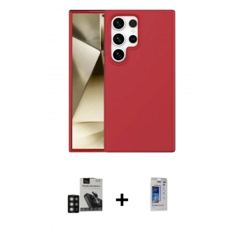MARSİLYAN™- Galaxy S24 Ultra Kılıf Kozmos Yansıma Özel Seri - Siyah Durable Full Glue Curved Hayalet Cam + PVD Metal Kamera Lens - DNMR