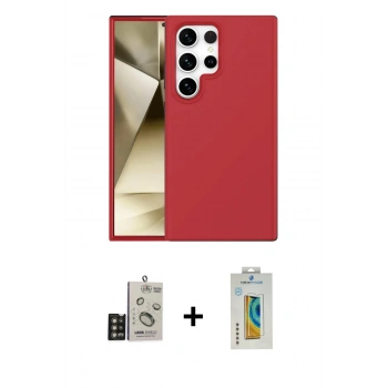 MARSİLYAN™- Galaxy S24 Ultra Kılıf Kozmos Yansıma Özel Seri - Siyah Polymer Nano Ekran Koruyucu + Bilvis Titan Kamera Lens - GD