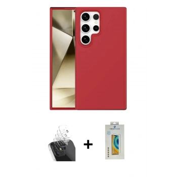 MARSİLYAN™- Galaxy S24 Ultra Kılıf Kozmos Yansıma Özel Seri - Siyah Polymer Nano Ekran Koruyucu + Kamera Lens Koruma Cam - SF