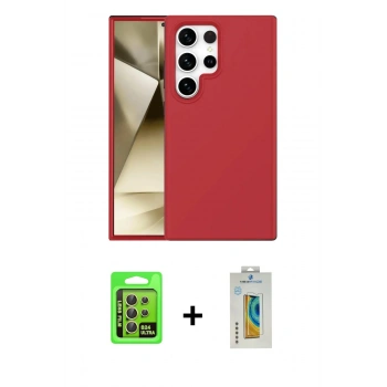 MARSİLYAN™- Galaxy S24 Ultra Kılıf Kozmos Yansıma Özel Seri - Siyah Polymer Nano Ekran Koruyucu + Raze Metal Kamera Lens - SI