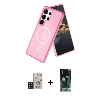 MARSİLYAN™- Galaxy S24 Ultra Kılıf Nova Asil Prime - Şeffaf 360 Full Body Arka Koruyucu + Bilvis Titan Kamera Lens - SH