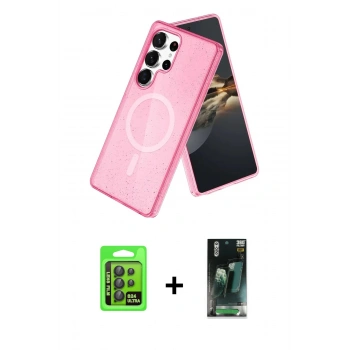 MARSİLYAN™- Galaxy S24 Ultra Kılıf Nova Asil Prime - Şeffaf 360 Full Body Arka Koruyucu + Raze Metal Kamera Lens - SH