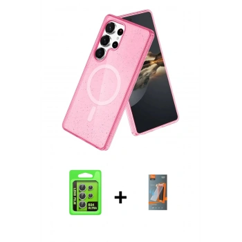 MARSİLYAN™- Galaxy S24 Ultra Kılıf Nova Asil Prime - Siyah AutoKit 5in1 Fiber Hayalet Polymer Nano Ekran Koruyucu + Raze Metal Kamera Lens - GS