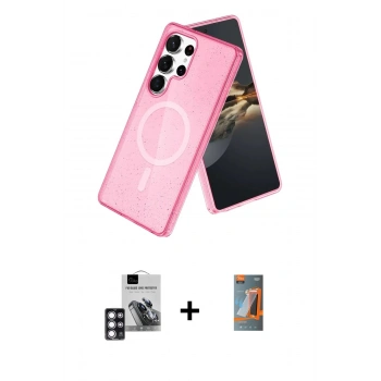MARSİLYAN™- Galaxy S24 Ultra Kılıf Nova Asil Prime - Siyah AutoKit 5in1 Fiber Hayalet Polymer Nano Ekran Koruyucu + PVD Metal Kamera Lens - PE