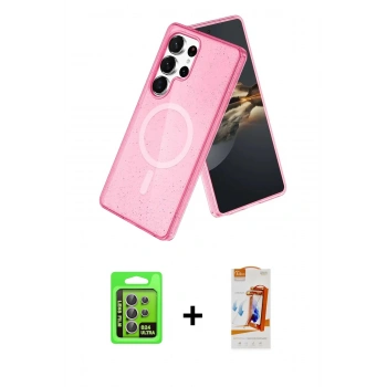 MARSİLYAN™- Galaxy S24 Ultra Kılıf Nova Asil Prime - Siyah AutoKit 5in1 Fiber Polymer Nano Ekran Koruyucu + Raze Metal Kamera Lens - MR