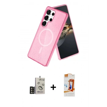 MARSİLYAN™- Galaxy S24 Ultra Kılıf Nova Asil Prime - Siyah AutoKit 5in1 Fiber Polymer Nano Ekran Koruyucu + Bilvis Titan Kamera Lens - GD
