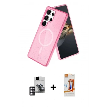 MARSİLYAN™- Galaxy S24 Ultra Kılıf Nova Asil Prime - Siyah AutoKit 5in1 Fiber Polymer Nano Ekran Koruyucu + PVD Metal Kamera Lens - PE