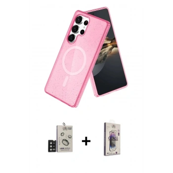 MARSİLYAN™- Galaxy S24 Ultra Kılıf Nova Asil Prime - Siyah Bilvis 3D Cam Ekran Koruyucu + Bilvis Titan Kamera Lens - SH