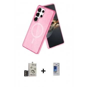 MARSİLYAN™- Galaxy S24 Ultra Kılıf Nova Asil Prime - Siyah Durable Full Glue Curved Cam + Bilvis Titan Kamera Lens - GD