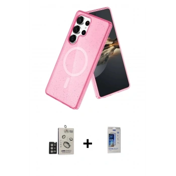 MARSİLYAN™- Galaxy S24 Ultra Kılıf Nova Asil Prime - Siyah Durable Full Glue Curved Cam + Bilvis Titan Kamera Lens - DNMR