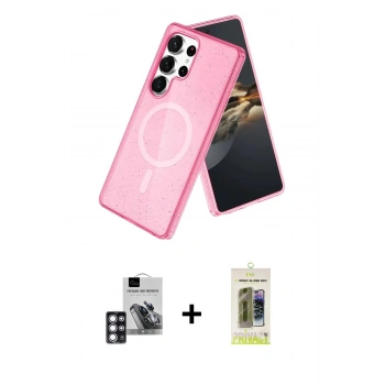 MARSİLYAN™- Galaxy S24 Ultra Kılıf Nova Asil Prime - Siyah Joko Magic 5D Hayalet Cam + PVD Metal Kamera Lens - PE