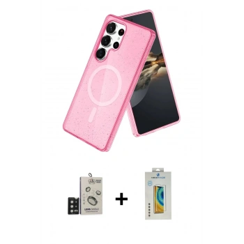 MARSİLYAN™- Galaxy S24 Ultra Kılıf Nova Asil Prime - Siyah Polymer Nano Ekran Koruyucu + Bilvis Titan Kamera Lens - SH