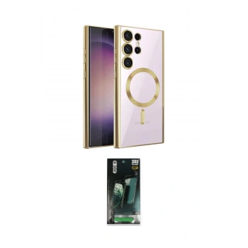 MARSİLYAN™- Galaxy S24 Ultra Kılıf Nova Işık Özel Seri - Siyah 360 Mat Full Body Arka Koruyucu