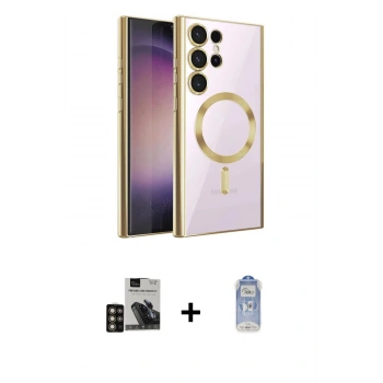 MARSİLYAN™- Galaxy S24 Ultra Kılıf Nova Işık Özel Seri - Siyah Joko Magic 5D Cam + PVD Metal Kamera Lens - GD