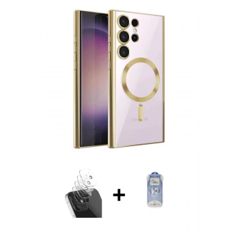MARSİLYAN™- Galaxy S24 Ultra Kılıf Nova Işık Özel Seri - Siyah Joko Magic 5D Cam + Kamera Lens Koruma Cam - SF