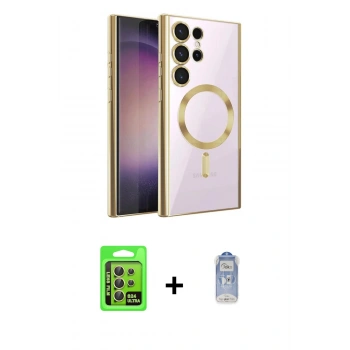 MARSİLYAN™- Galaxy S24 Ultra Kılıf Nova Işık Özel Seri - Siyah Joko Magic 5D Cam + Raze Metal Kamera Lens - SI