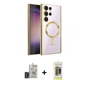 MARSİLYAN™- Galaxy S24 Ultra Kılıf Nova Işık Özel Seri - Siyah Joko Magic 5D Hayalet Cam + Bilvis Titan Kamera Lens - SH