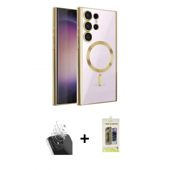 MARSİLYAN™- Galaxy S24 Ultra Kılıf Nova Işık Özel Seri - Siyah Joko Magic 5D Hayalet Cam + Kamera Lens Koruma Cam - SF