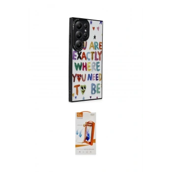 MARSİLYAN™- Galaxy S24 Ultra Kılıf Odak Klasik Serisi - Siyah AutoKit 5in1 Fiber Polymer Nano Ekran Koruyucu