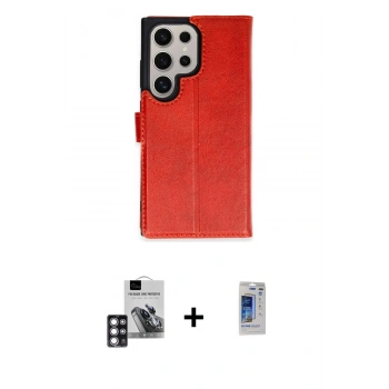 MARSİLYAN™- Galaxy S24 Ultra Kılıf Siluet Işık Serisi - Siyah Durable Full Glue Curved Hayalet Cam + PVD Metal Kamera Lens - PE
