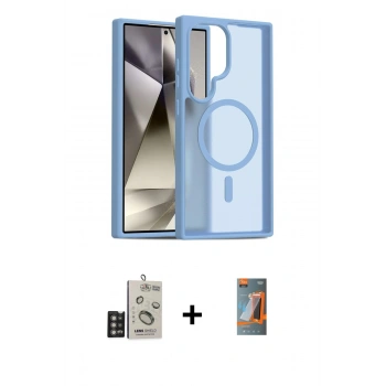 MARSİLYAN™- Galaxy S24 Ultra Kılıf Siluet Minimal Prime - Siyah AutoKit 5in1 Fiber Hayalet Polymer Nano Ekran Koruyucu + Bilvis Titan Kamera Lens - DNMR