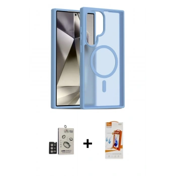 MARSİLYAN™- Galaxy S24 Ultra Kılıf Siluet Minimal Prime - Siyah AutoKit 5in1 Fiber Polymer Nano Ekran Koruyucu + Bilvis Titan Kamera Lens - DNMR