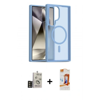 MARSİLYAN™- Galaxy S24 Ultra Kılıf Siluet Minimal Prime - Siyah AutoKit 5in1 Fiber Polymer Nano Ekran Koruyucu + Bilvis Titan Kamera Lens - GD