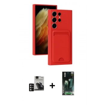 MARSİLYAN™- Galaxy S24 Ultra Kılıf Vadi Çizgi Prime - Siyah 360 Mat Full Body Arka Koruyucu + PVD Metal Kamera Lens - DNMR