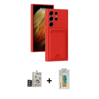 MARSİLYAN™- Galaxy S24 Ultra Kılıf Vadi Çizgi Prime - Siyah Polymer Nano Ekran Koruyucu + Bilvis Titan Kamera Lens - DNMR