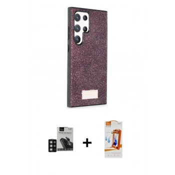 MARSİLYAN™- Galaxy S24 Ultra Kılıf Vadi Klasik Serisi - Siyah AutoKit 5in1 Fiber Polymer Nano Ekran Koruyucu + PVD Metal Kamera Lens - DNMR
