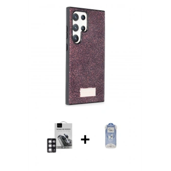 MARSİLYAN™- Galaxy S24 Ultra Kılıf Vadi Klasik Serisi - Siyah Joko Magic 5D Cam + PVD Metal Kamera Lens - PE