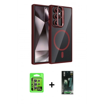 MARSİLYAN™- Galaxy S24 Ultra Kılıf Yadigar Asil Koleksiyonu - Şeffaf 360 Full Body Arka Koruyucu + Raze Metal Kamera Lens - MR