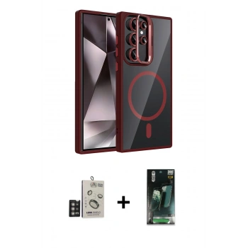 MARSİLYAN™- Galaxy S24 Ultra Kılıf Yadigar Asil Koleksiyonu - Siyah 360 Mat Full Body Arka Koruyucu + Bilvis Titan Kamera Lens - DNMR