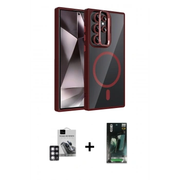 MARSİLYAN™- Galaxy S24 Ultra Kılıf Yadigar Asil Koleksiyonu - Siyah 360 Mat Full Body Arka Koruyucu + PVD Metal Kamera Lens - PE