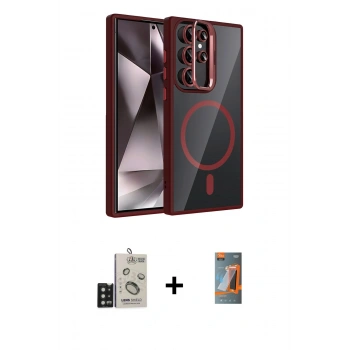MARSİLYAN™- Galaxy S24 Ultra Kılıf Yadigar Asil Koleksiyonu - Siyah AutoKit 5in1 Fiber Hayalet Polymer Nano Ekran Koruyucu + Bilvis Titan Kamera Lens - SH