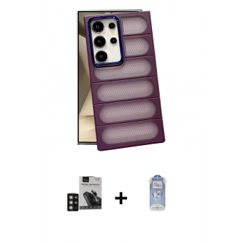 MARSİLYAN™- Galaxy S24 Ultra Kılıf Yadigar Doku Özel Seri - Siyah Joko Magic 5D Cam + PVD Metal Kamera Lens - DNMR