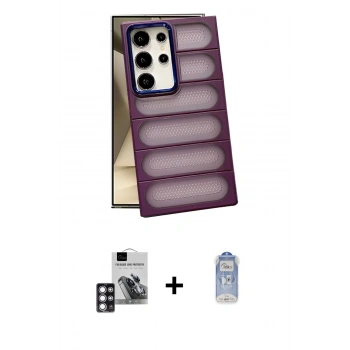 MARSİLYAN™- Galaxy S24 Ultra Kılıf Yadigar Doku Özel Seri - Siyah Joko Magic 5D Cam + PVD Metal Kamera Lens - PE
