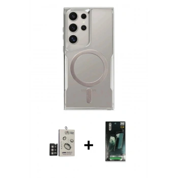 MARSİLYAN™- Galaxy S24 Ultra Kılıf Yadigar Klasik Özel Seri - Siyah 360 Mat Full Body Arka Koruyucu + Bilvis Titan Kamera Lens - DNMR