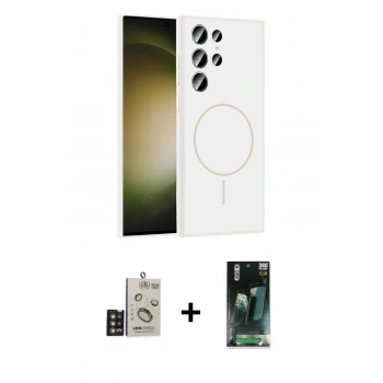 MARSİLYAN™- Galaxy S24 Ultra Kılıf Yankı Form Serisi - Şeffaf 360 Full Body Arka Koruyucu + Bilvis Titan Kamera Lens - GD