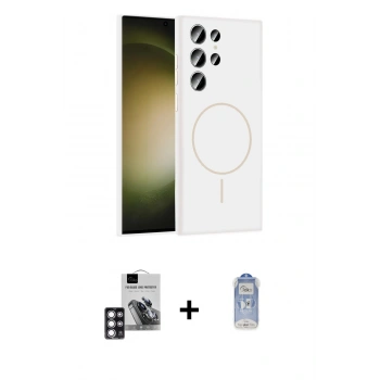 MARSİLYAN™- Galaxy S24 Ultra Kılıf Yankı Form Serisi - Siyah Joko Magic 5D Cam + PVD Metal Kamera Lens - PE